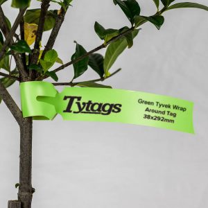 Green Tyvek Wrap Around Tags 25x203