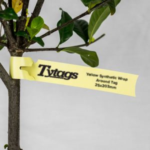 Yellow Synthetic Wrap Around Tags 25x203